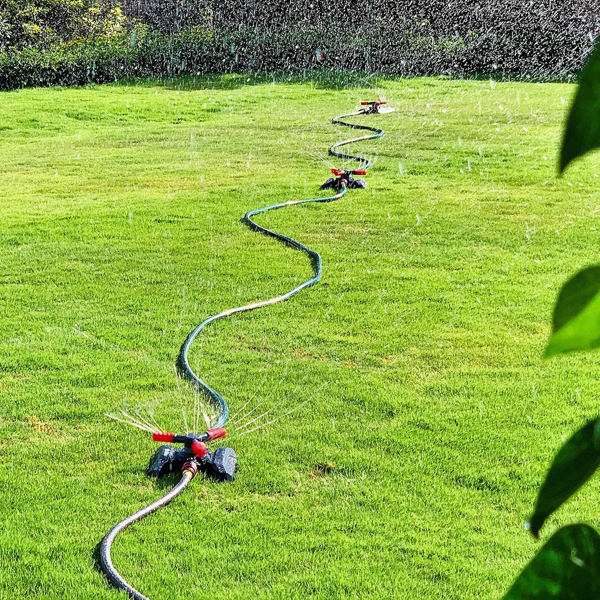 94120 Automatic Rotating Lawn and Garden Sprinkler for Yard, Large Area Coverage W/Quick Connect Starter Set, Weighted Base