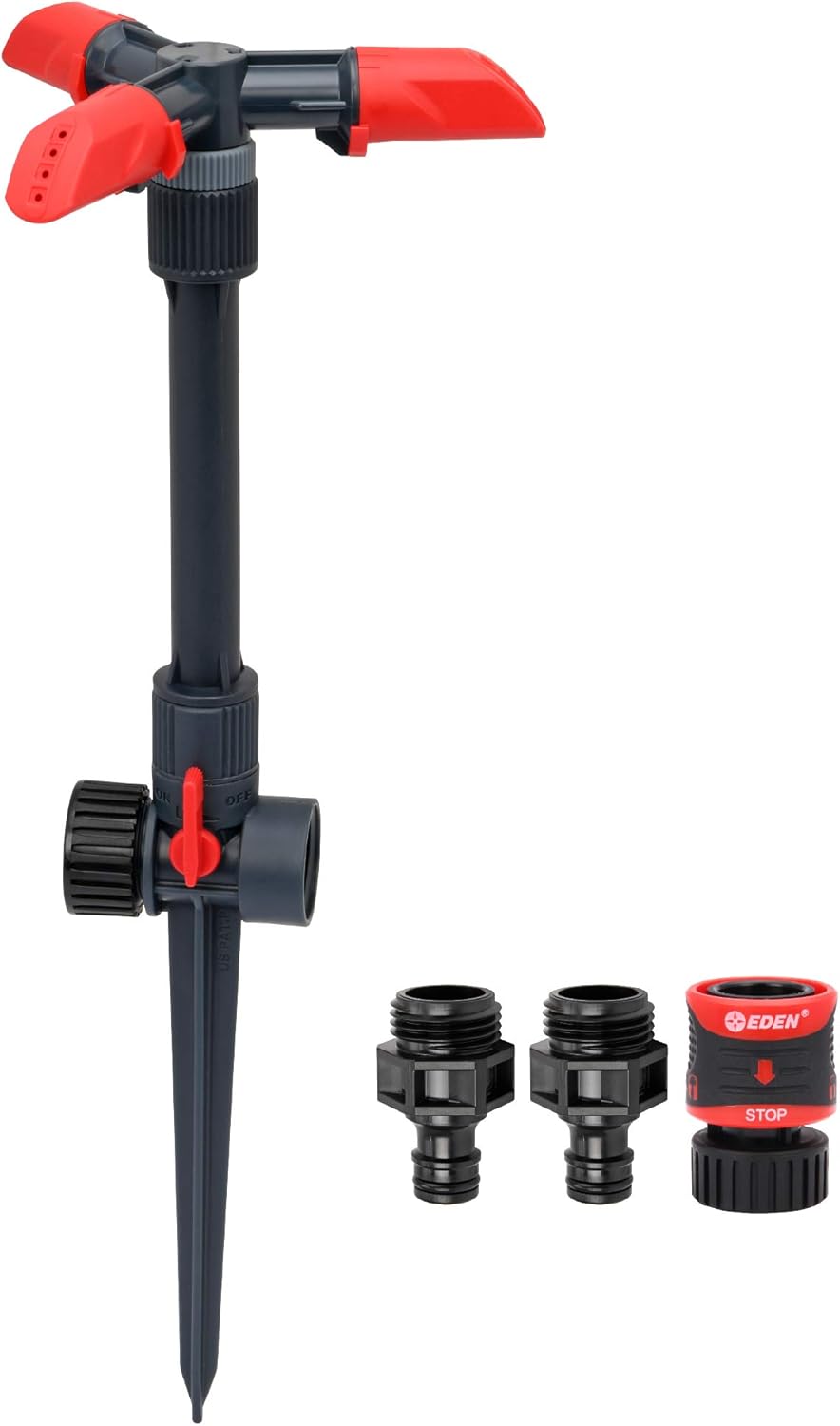 94120 Automatic Rotating Lawn and Garden Sprinkler for Yard, Large Area Coverage W/Quick Connect Starter Set, Weighted Base