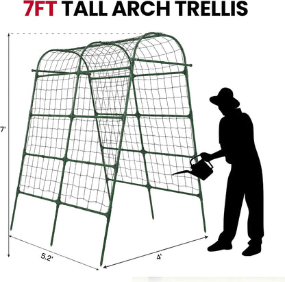 Garden Arch Trellis for Climbing Plants Outdoor, 7 Ft Tall Cucumber Trellis