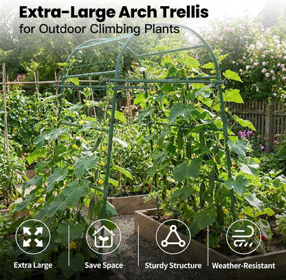 Garden Arch Trellis for Climbing Plants Outdoor, 7 Ft Tall Cucumber Trellis
