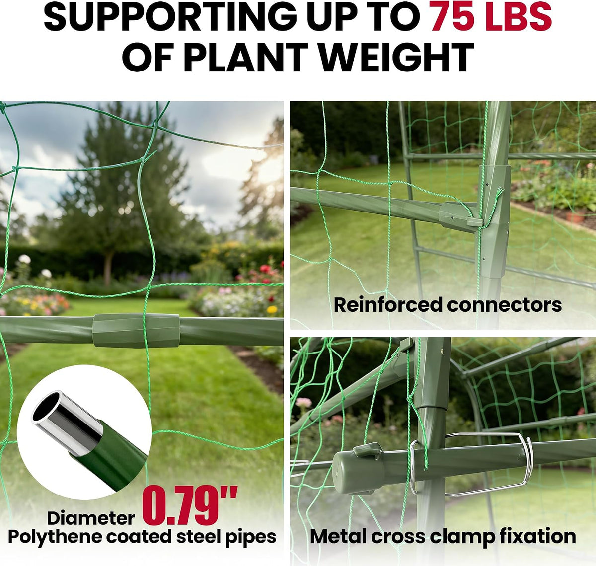 Garden Arch Trellis for Climbing Plants Outdoor, 7 Ft Tall Cucumber Trellis