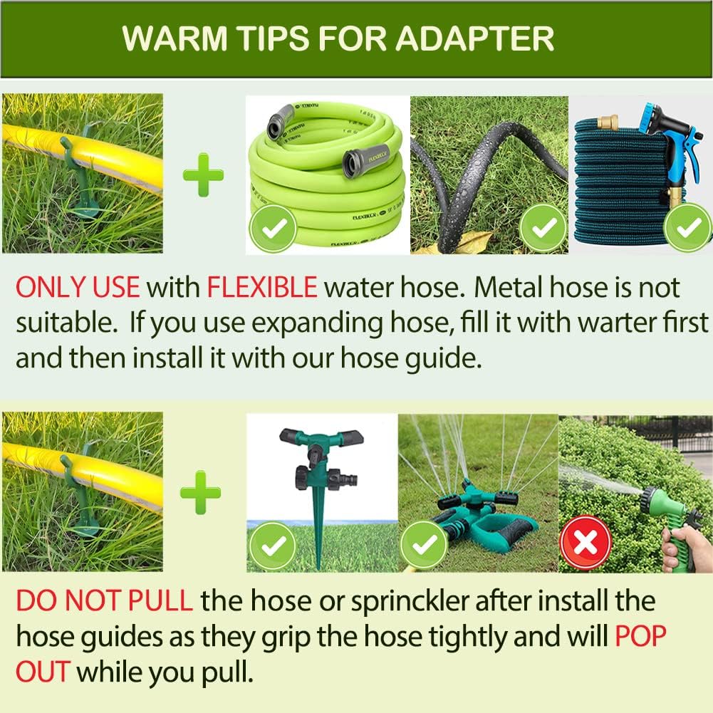 Garden Hose Holder Stake Set of 36 - Durable Plastic fits 3/4 inch Hose Guides for Lawn,Yard & Plant Care, Soaker Hose Support, Kink-Free Watering (Fits 3/4” Hoses)