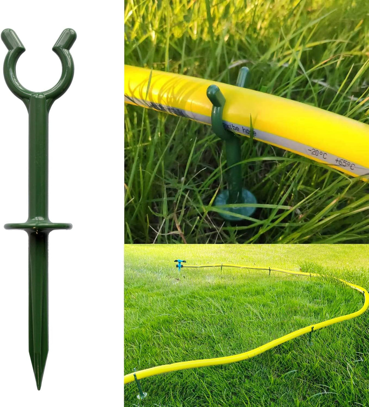 Garden Hose Holder Stake Set of 36 - Durable Plastic fits 3/4 inch Hose Guides for Lawn,Yard & Plant Care, Soaker Hose Support, Kink-Free Watering (Fits 3/4” Hoses)