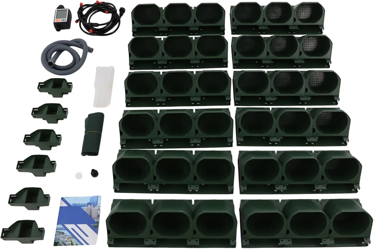 Self Watering Planter Wall Mounted, 36 Pockets Automatic Drip Irrigation System with Timer,Vertical Garden Flower Pot for Balcony,Garden,Home,9.84ft Hose