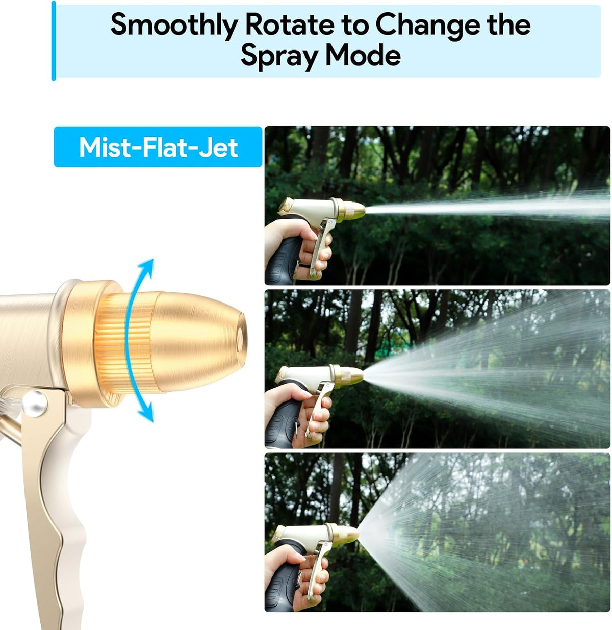 Garden Hose Nozzle, Heavy Duty Metal Spray Nozzle