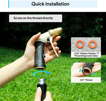 Garden Hose Nozzle, Heavy Duty Metal Spray Nozzle