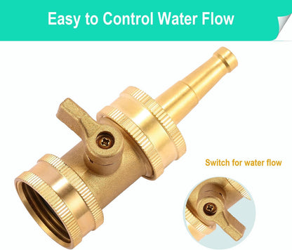 Garden Hose Nozzle, Solid Brass Heavy Duty Adjustable Twist Hose Nozzle, High Pressure Water Hose Sprayer Nozzle, 2 Pack