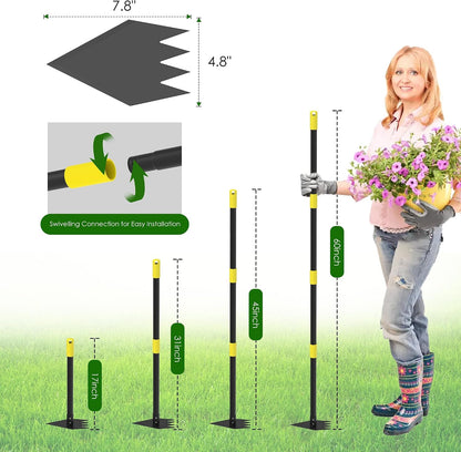 2 in 1 Garden Hoe, 17-60" Adjustable Long Handle Heavy Duty Hoe Garden Tool Weeding Tool for Lawn Care, Weed Removal, Soil Loosening & Cultivating