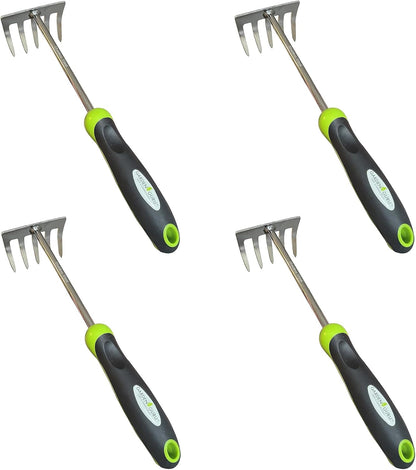 Stainless Steel Hand Rake Cultivator Tiller Tool - Stainless Steel for Ultimate Strength - Rust Resistant - Ergonomic Handle - Great for Gardening Cultivating Loosening Weeding Mulching