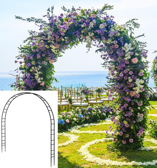 Extra Large Garden Arch 7.2Ft Wide 9.2Ft High, Black