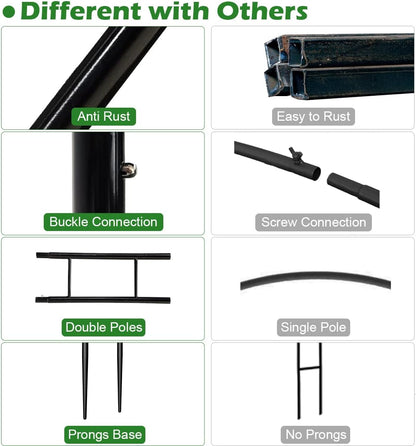 Extra Large Garden Arch 7.2Ft Wide 9.2Ft High, Black