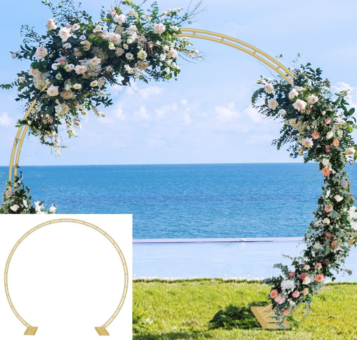 Extra Large Garden Arch 7.2Ft Wide 9.2Ft High, Black