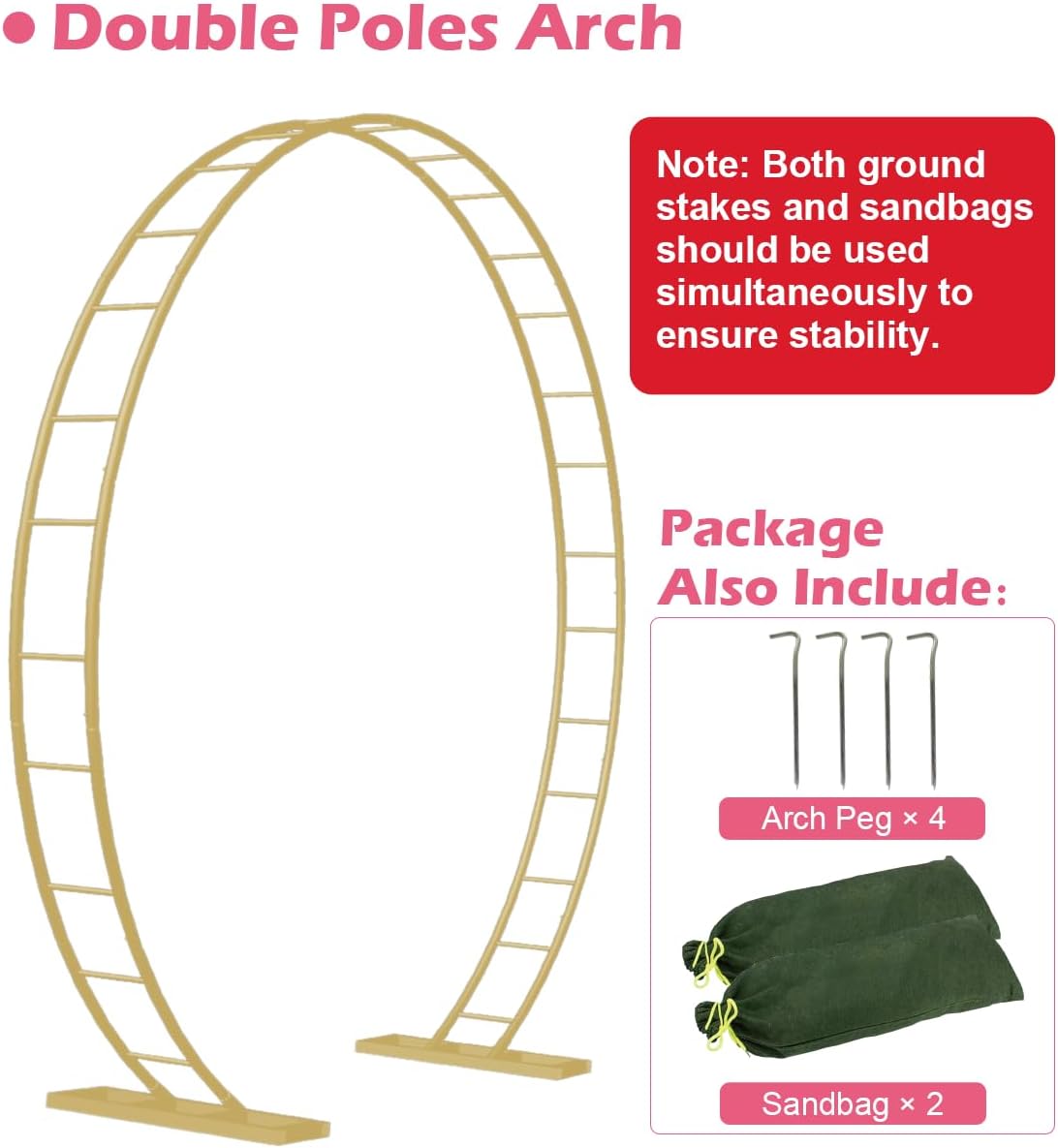 Extra Large Garden Arch 7.2Ft Wide 9.2Ft High, Black