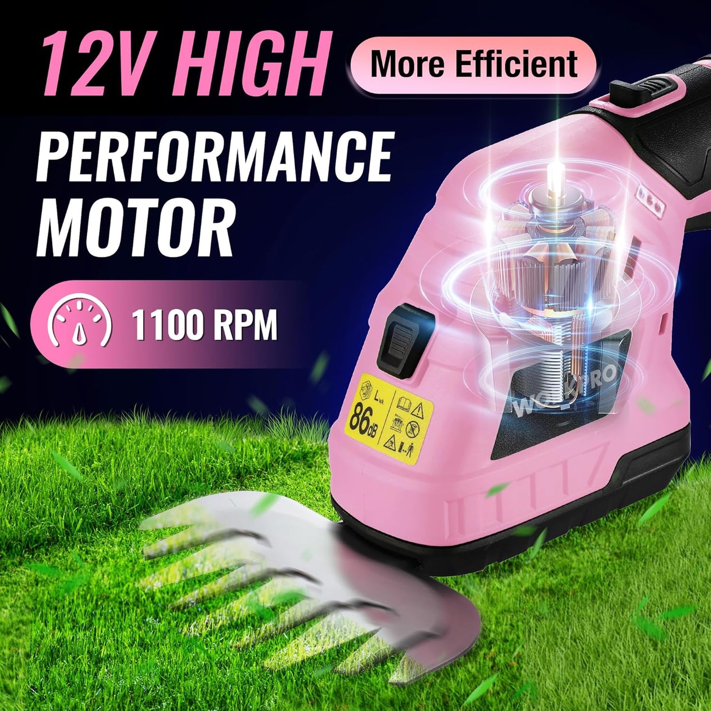 12V Cordless Grass Shear & Shrubbery Trimmer with Battery & Charger