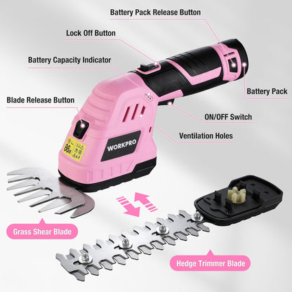 12V Cordless Grass Shear & Shrubbery Trimmer with Battery & Charger