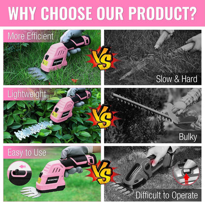 12V Cordless Grass Shear & Shrubbery Trimmer with Battery & Charger