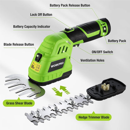 12V Cordless Grass Shear & Shrubbery Trimmer with Battery & Charger