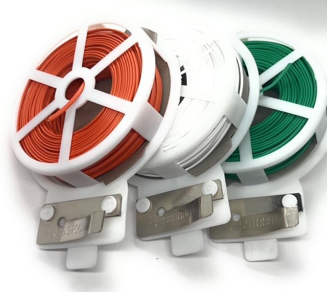 100ft (30m) Plastic Oval Twist Tie Spool with Cutter (Clear -1pc)