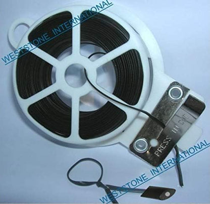 100ft (30m) Plastic Oval Twist Tie Spool with Cutter (Clear -1pc)