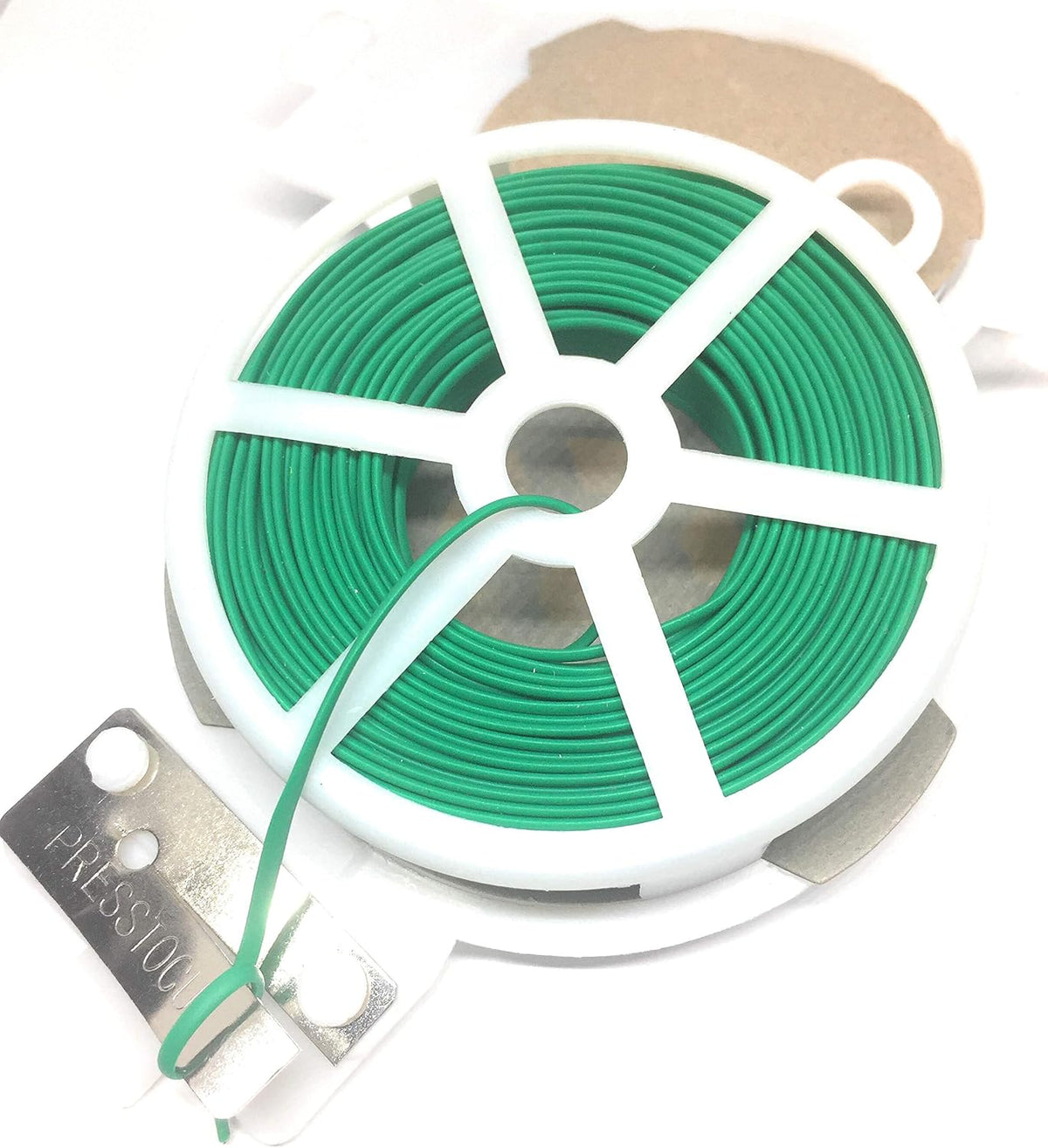 100ft (30m) Plastic Oval Twist Tie Spool with Cutter (Clear -1pc)