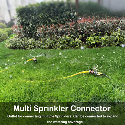 [2 Pack] 3-Arm Rotary Sprinkler Brass Nozzle Metal Spike Base