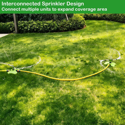 [2 Pack] 3-Arm Rotary Sprinkler Brass Nozzle Metal Spike Base