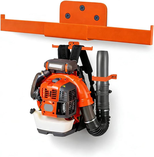 1 Pack Backpack Leaf Blower Hanger with Hose Holder, Heavy-Duty Orange Rack