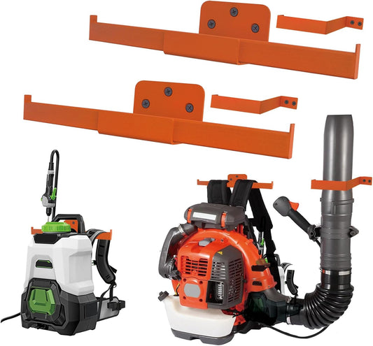 1 Pack Backpack Leaf Blower Hanger with Hose Holder, Heavy-Duty Orange Rack