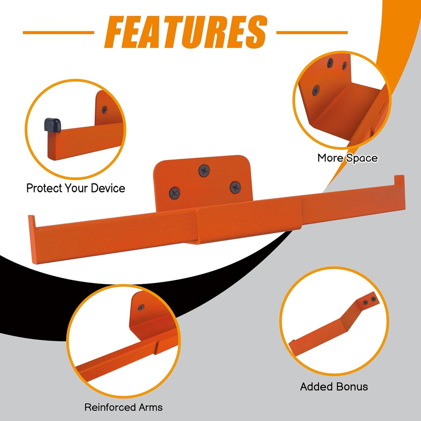 1 Pack Backpack Leaf Blower Hanger with Hose Holder, Heavy-Duty Orange Rack