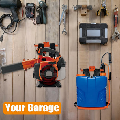 1 Pack Backpack Leaf Blower Hanger with Hose Holder, Heavy-Duty Orange Rack