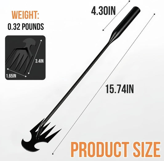 Weed Puller Tool, 4-Claw Manganese Steel Gardening Hand Weeding Tool, Weed Remover for Crabgrass Dandelion, 17-Inch Manual Soil Loosening and Transplanting Claw for Yard Flower Beds & Light Digging