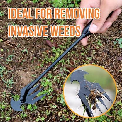 Weed Puller Tool, 4-Claw Manganese Steel Gardening Hand Weeding Tool, Weed Remover for Crabgrass Dandelion, 17-Inch Manual Soil Loosening and Transplanting Claw for Yard Flower Beds & Light Digging
