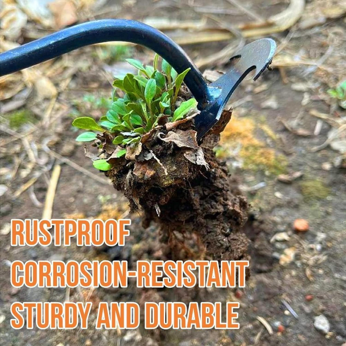 Weed Puller Tool, 4-Claw Manganese Steel Gardening Hand Weeding Tool, Weed Remover for Crabgrass Dandelion, 17-Inch Manual Soil Loosening and Transplanting Claw for Yard Flower Beds & Light Digging