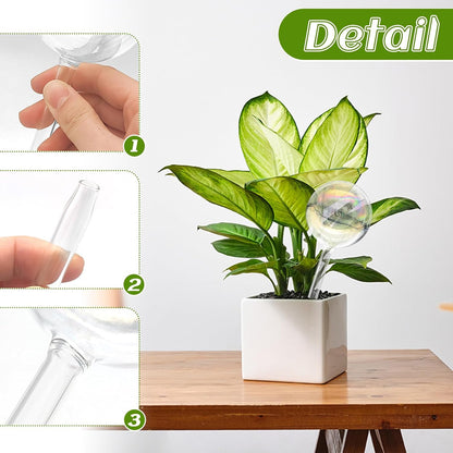 6PCS Plant Watering Globes,Iridescent Rainbow Clear Watering Bulbs,Glass Self Watering Planter Insert,Watering Bulbs for Flowerpot,Indoor,Outdoor,Hanging Plants Home Garden(3 Large+3 Small)
