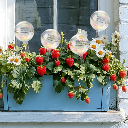 6PCS Plant Watering Globes,Iridescent Rainbow Clear Watering Bulbs,Glass Self Watering Planter Insert,Watering Bulbs for Flowerpot,Indoor,Outdoor,Hanging Plants Home Garden(3 Large+3 Small)