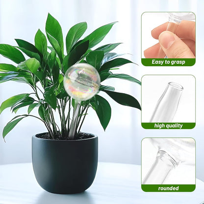 6PCS Plant Watering Globes,Iridescent Rainbow Clear Watering Bulbs,Glass Self Watering Planter Insert,Watering Bulbs for Flowerpot,Indoor,Outdoor,Hanging Plants Home Garden(3 Large+3 Small)