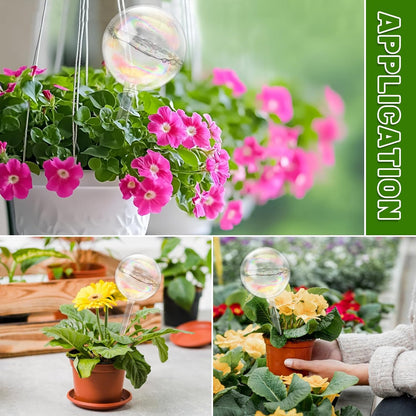 6PCS Plant Watering Globes,Iridescent Rainbow Clear Watering Bulbs,Glass Self Watering Planter Insert,Watering Bulbs for Flowerpot,Indoor,Outdoor,Hanging Plants Home Garden(3 Large+3 Small)