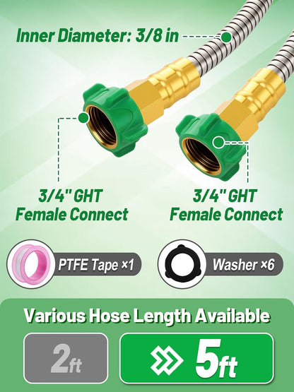 5ft Short Garden Leader Hose with Female to Female Connector