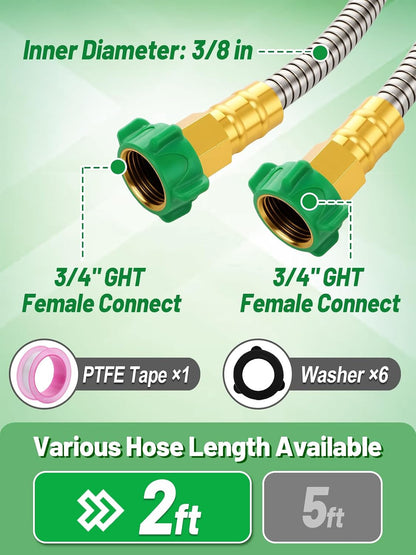 5ft Short Garden Leader Hose with Female to Female Connector