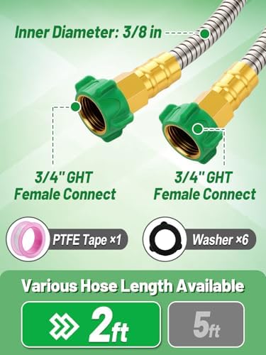 5ft Short Garden Leader Hose with Female to Female Connector