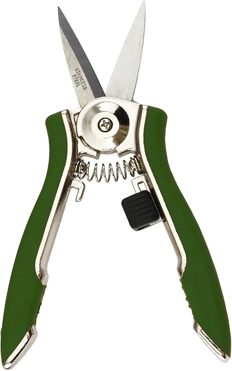 ColorPoint Stainless Steel Compact Garden Pruning Shears, Hand Pruner, Garden Clippers, with Heavy Duty Blade and Easy grip Handle, Green