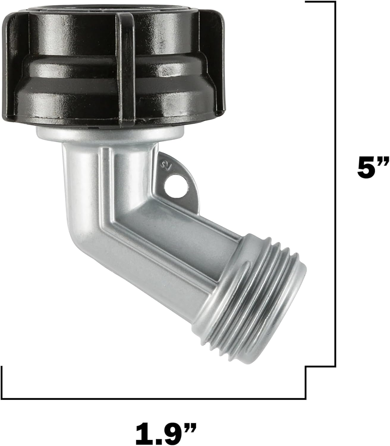 Heavy Duty Garden Hose Elbow Connector, 45 Degree Metal Water Hose Connector with Swivel Connect