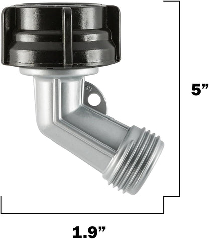 Heavy Duty Garden Hose Elbow Connector, 45 Degree Metal Water Hose Connector with Swivel Connect