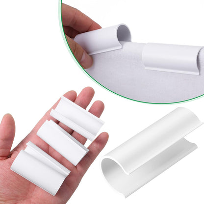 64 Pieces ABS Pipe Clips Pool Cover Clamps, 1/2 Inch, White
