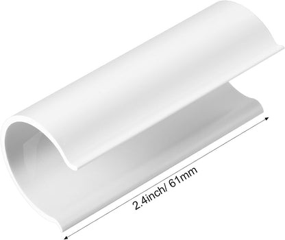 64 Pieces ABS Pipe Clips Pool Cover Clamps, 1/2 Inch, White