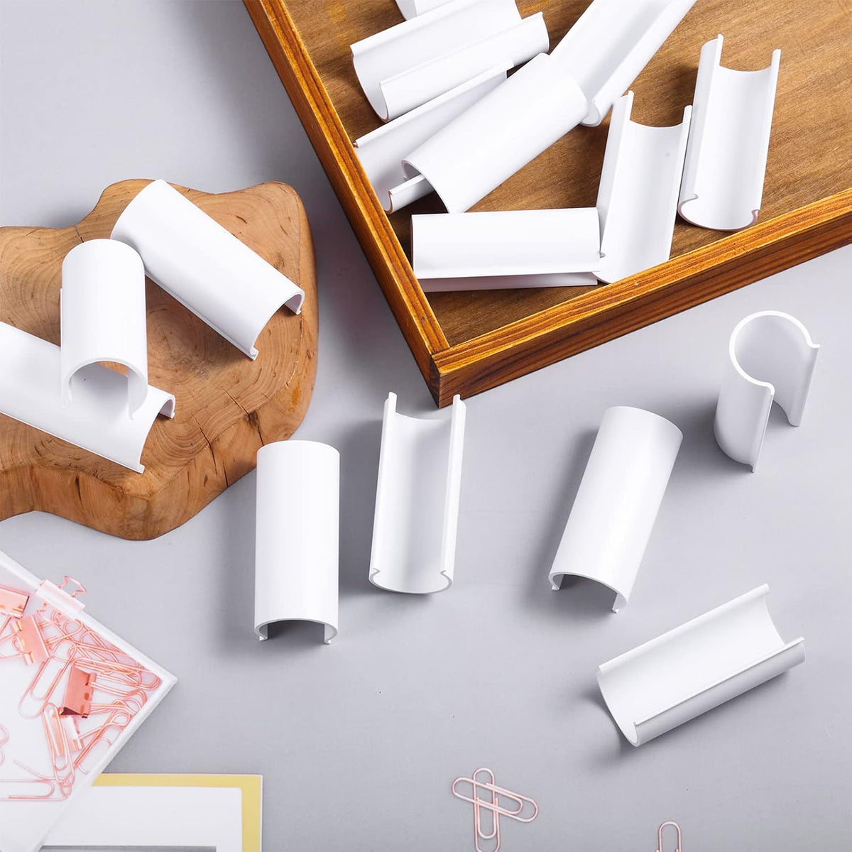 64 Pieces ABS Pipe Clips Pool Cover Clamps, 1/2 Inch, White