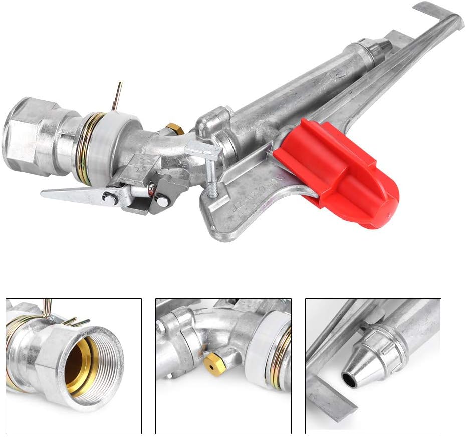 1.5in 360° Agriculture Farm Irrigation Sprinklers, Adjustable Impact Gun Sprinkler with Nozzle Set Large Area Irrigation Watering Spray Gun, Female Thread Rocking Arm Rotation Accessories
