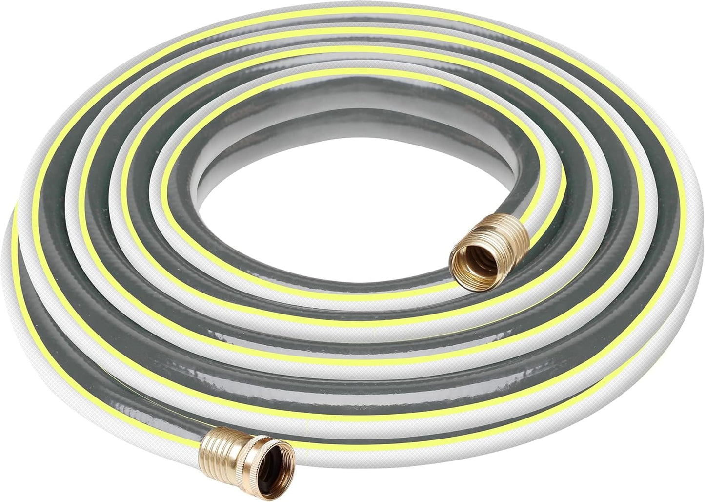 Short Leader Yellow Garden Hose 5/8 in. x 10 ft. -Kink Free, No Leaking, Male/Female Fittings -Heavy Duty Durable Flexible Lightweight Water Pipe -Brass Aluminum Ends for Household & Yard Use