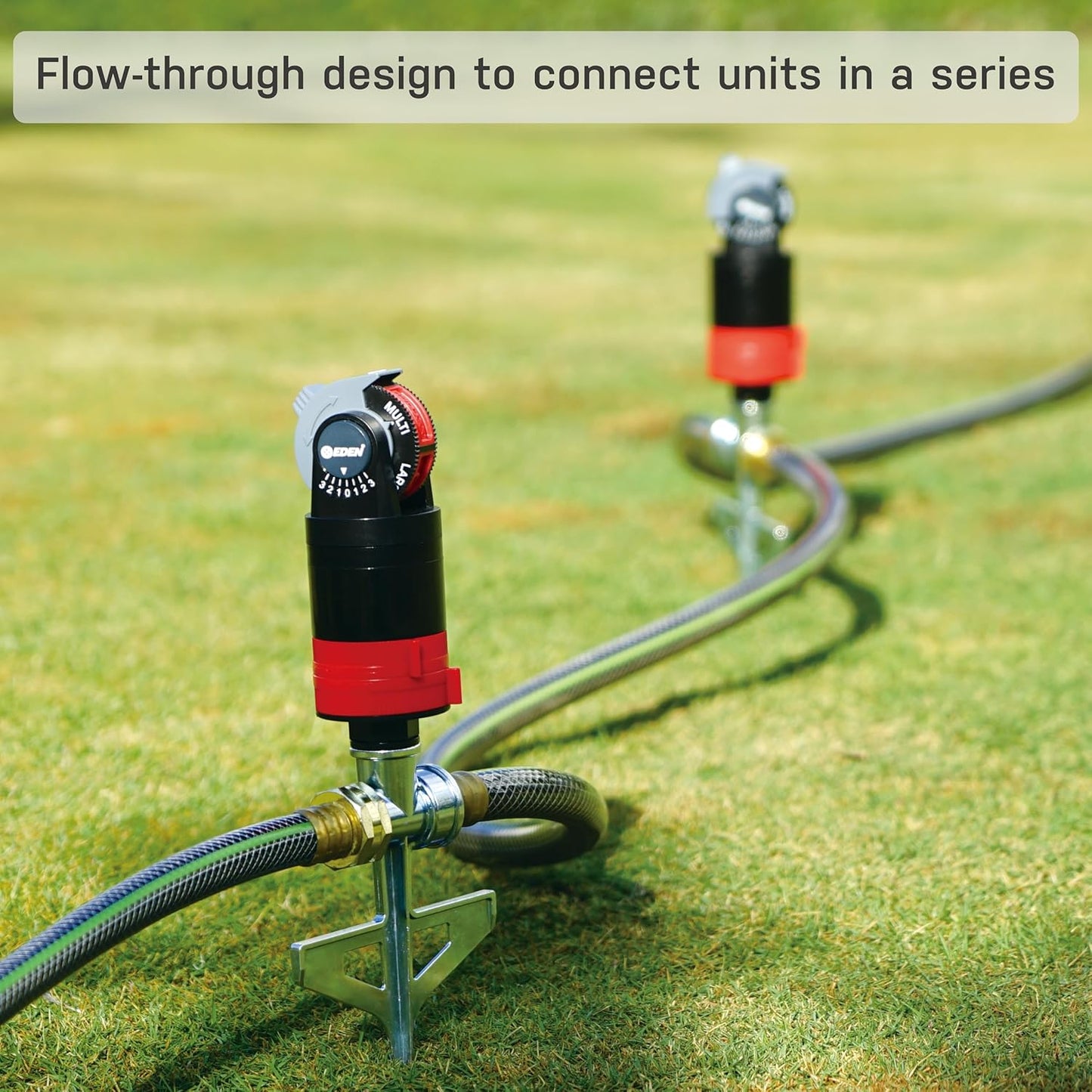 94143 Multi-Pattern Sprinkler Plus One-Direction Misting System with Metal Sprike Set; Gear Drive, Heavy Duty, Gardening Watering System, Garden&Lawns, 5 Pattern, Coverage up to 3737sq.ft