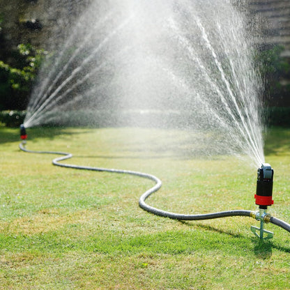 94143 Multi-Pattern Sprinkler Plus One-Direction Misting System with Metal Sprike Set; Gear Drive, Heavy Duty, Gardening Watering System, Garden&Lawns, 5 Pattern, Coverage up to 3737sq.ft
